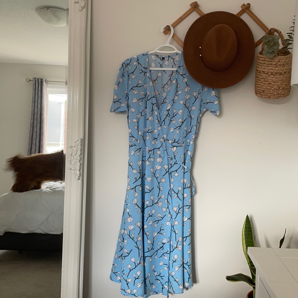 Amazon | Blue Flowery Wrap Dress